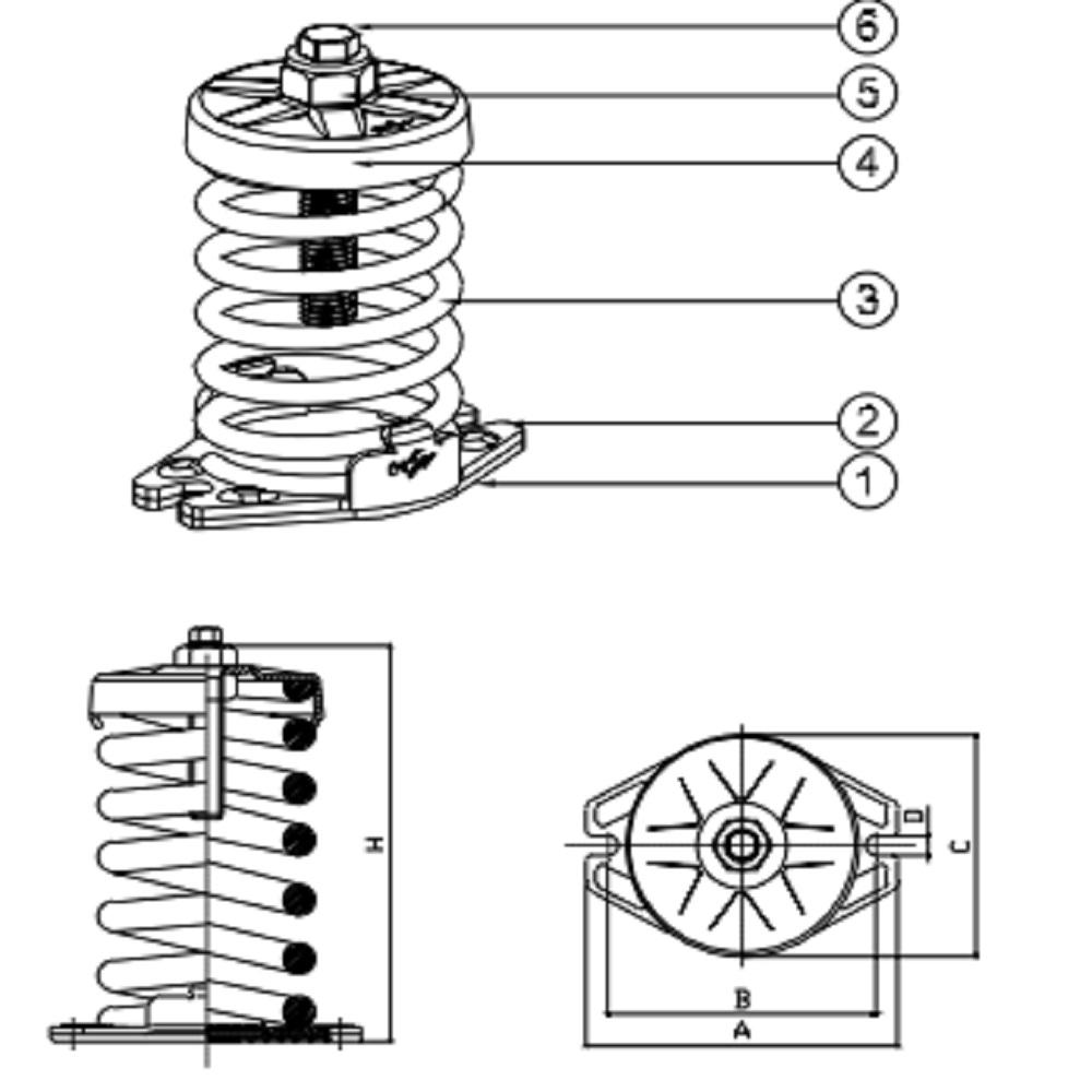 SMA2 Spring Mount(Deflection: 50mm)