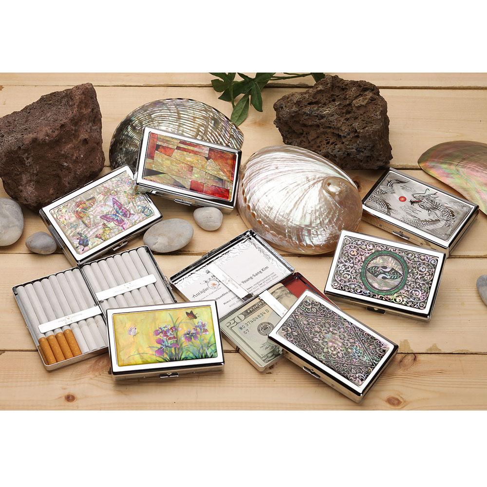 Korea Modern Design Multicolored Steel Mother of Pearl Protecting Cigarette Case