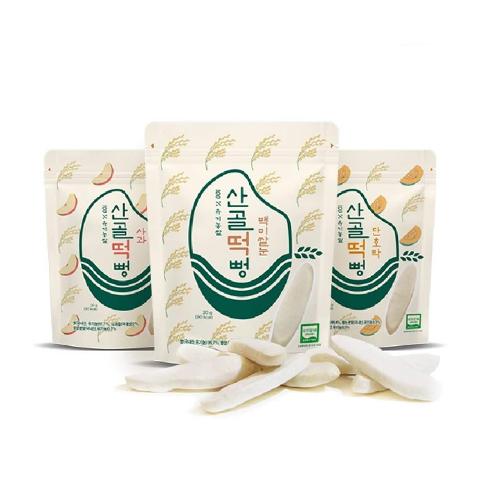 Ecomommeal 100% Organic Teether Korean Pop Rice Soft Nutritious Healthy Snack (3 Flavors, 0.7 oz X 5 | snack, rice, baby, organic, nutrition