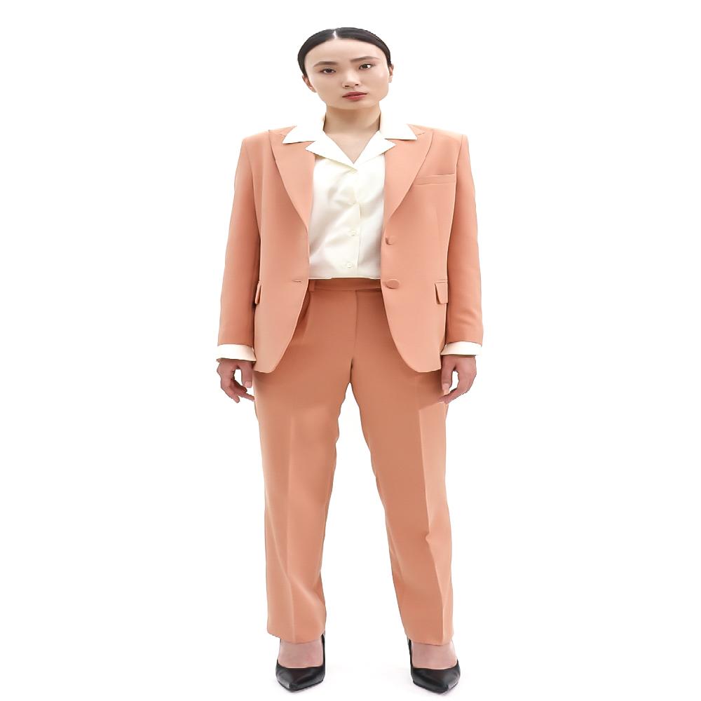 SUITHEEL LOOSE FIT BELTED SINGLE SUIT - SALMON