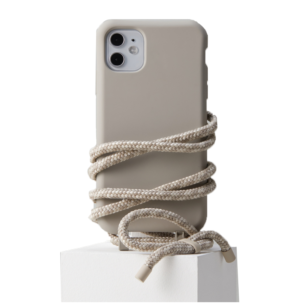 [ARNO M] Oatmeal Cream - Detachable Crossbody Cell Phone Case