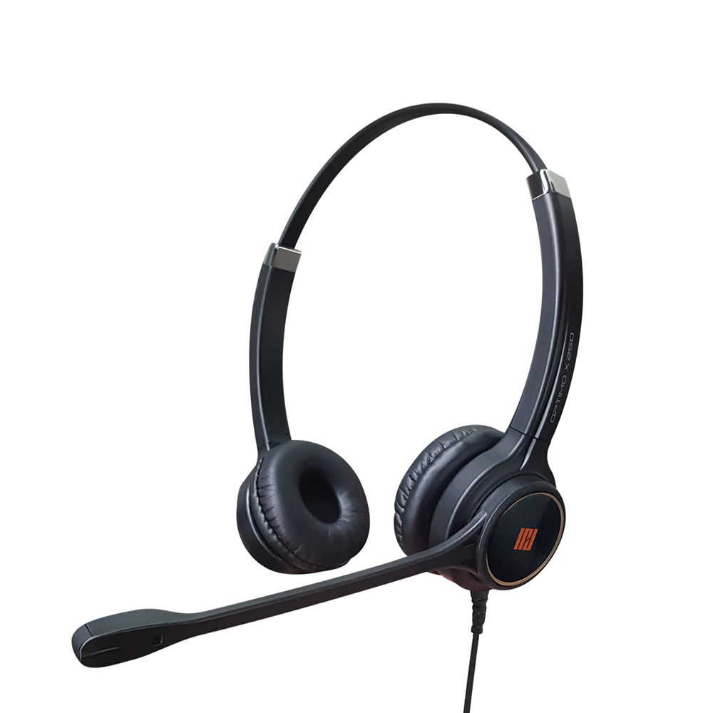 IPD IPH-255 Optimo-X Duo Ear Noise canceling,Corded Headset for Call center,Office&Landline phones w