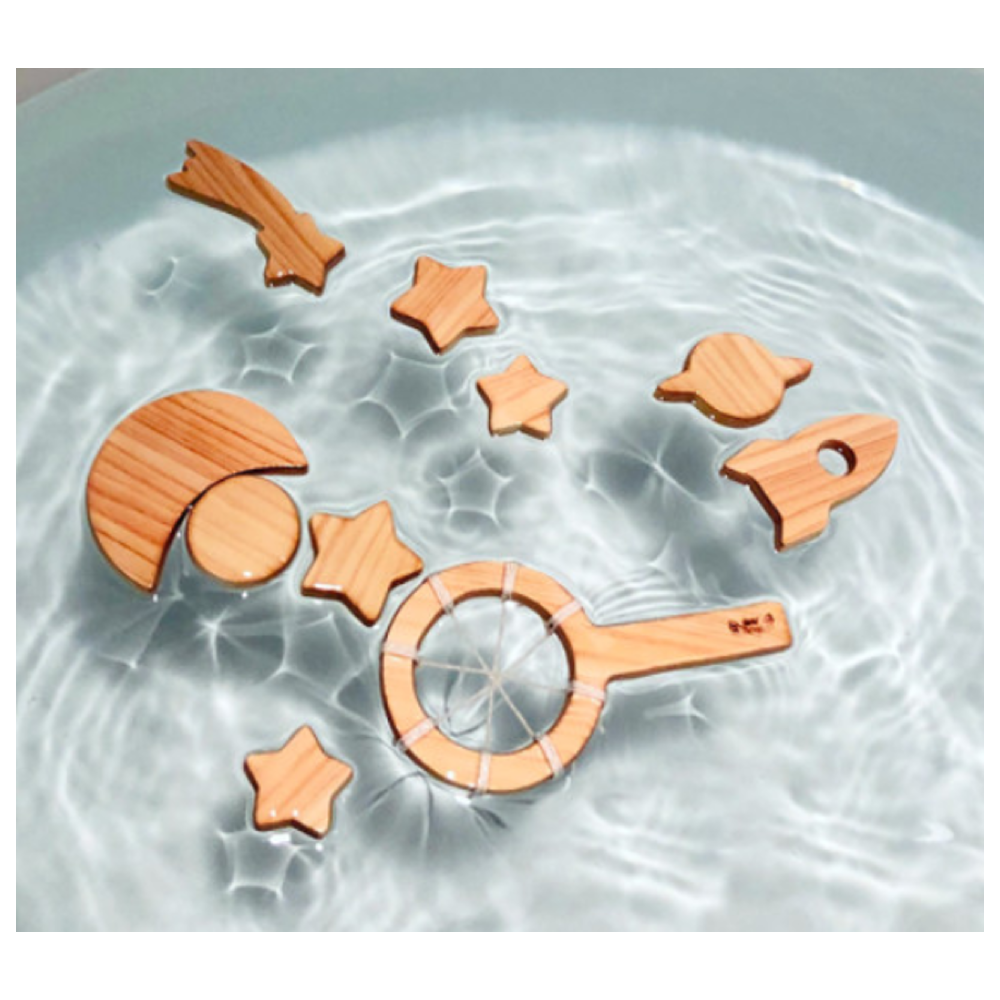 Korean Chew Safe Toy Company, HINOKI WOODEN BATH TOYS - UNIVERSE PLANET SET