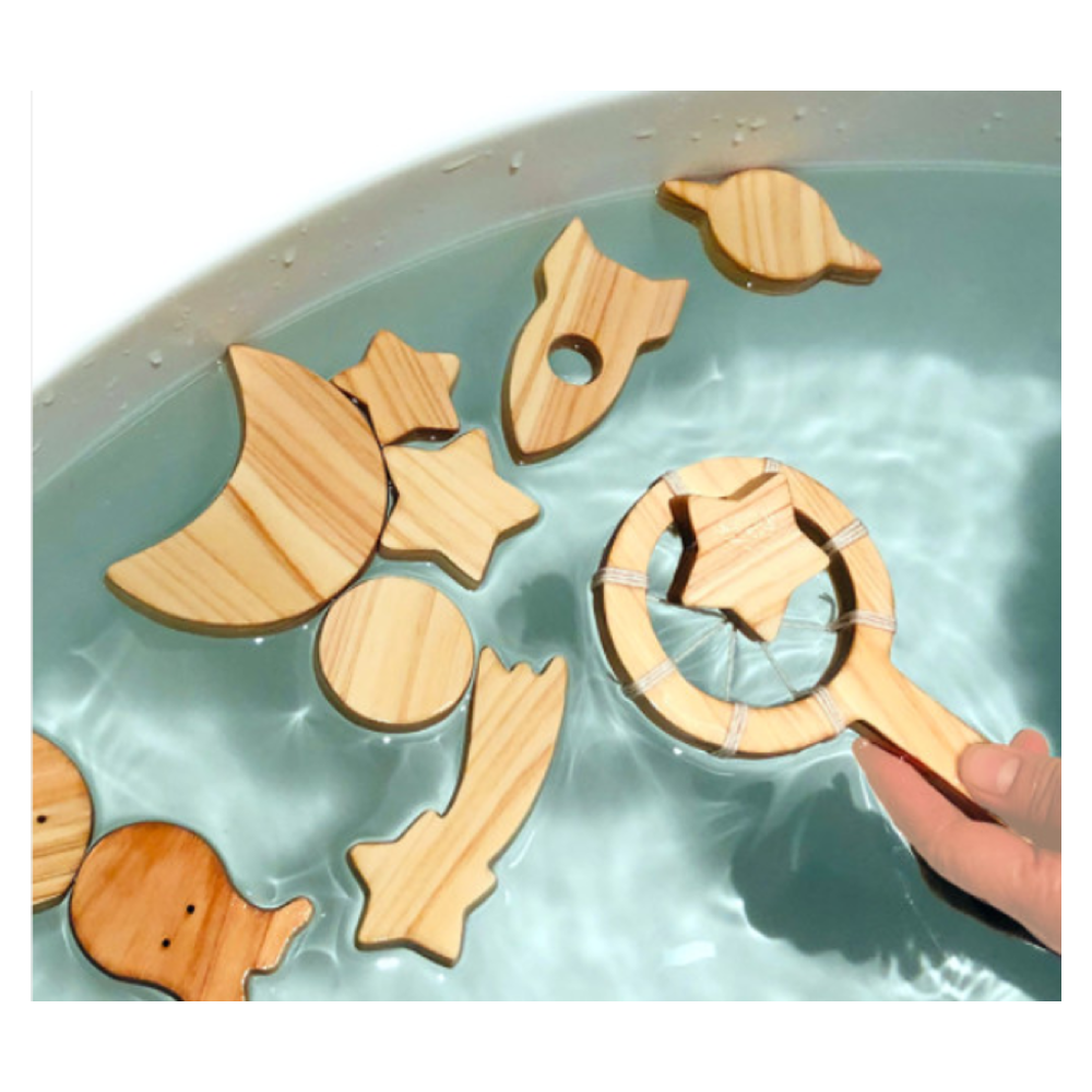 Korean Chew Safe Toy Company, HINOKI WOODEN BATH TOYS - UNIVERSE PLANET SET