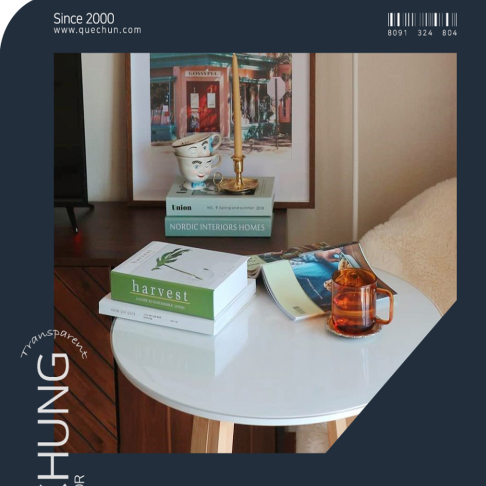 QUECHUNG clear matt instead of glass for table and desk (40cmx210cm)