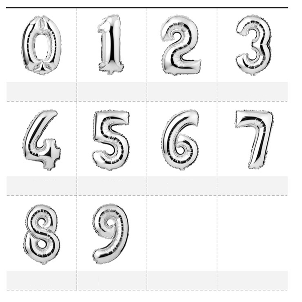 Balloon for an event and a birthday shaped numbers (silver)