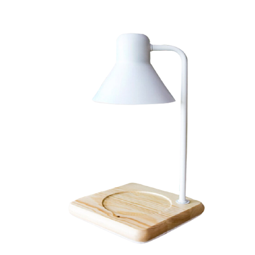 HyunPeople Aroma Candle Candle Lantern Lamp Candle Stand Candle Warmer (Mono) Wood white  timer