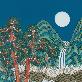 detail image4 Korean Folk Art Frameless Art Print, minhwa drawing Korean art poster for home deco_'Ilwolobong'