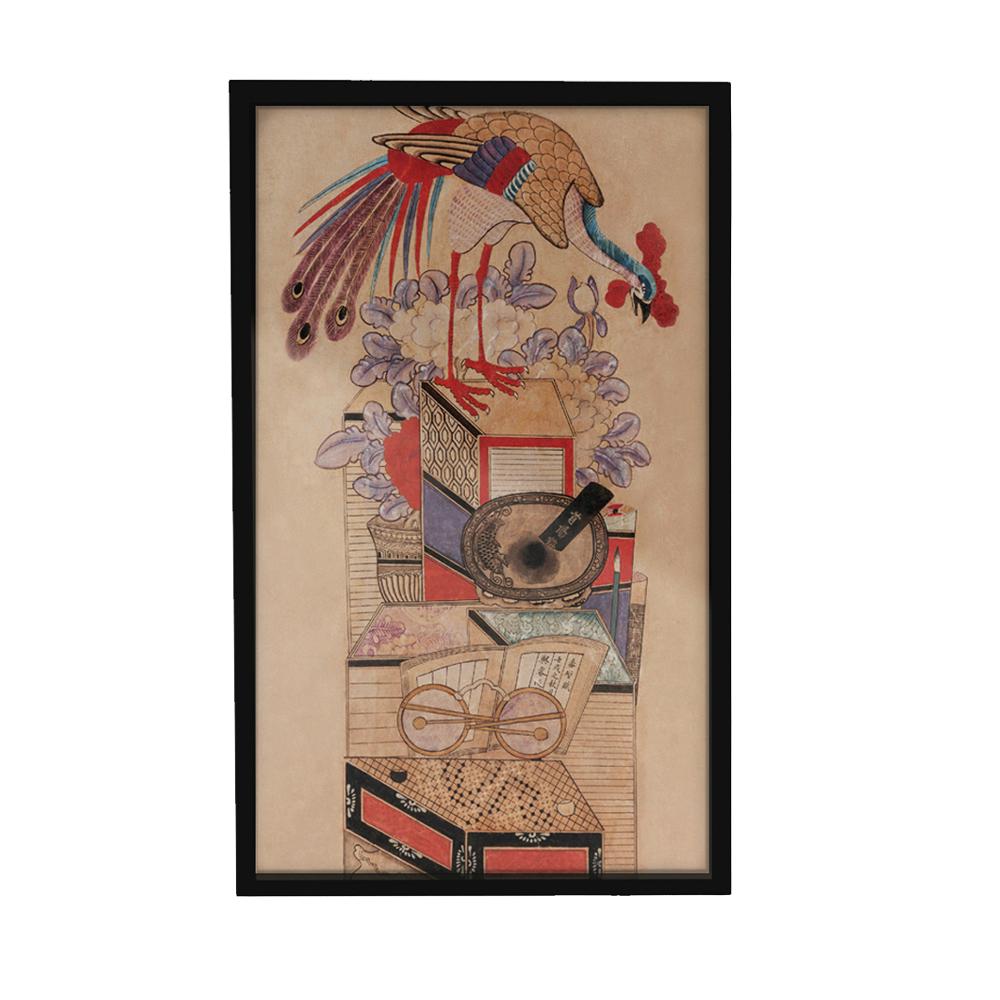 Korean Folk Art Frameless Art Print, minhwa drawing Korean art poster for home deco_'Chaekgeorido'
