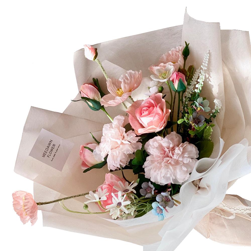 Artificial Poppy Bouquet  (Peach Pink)