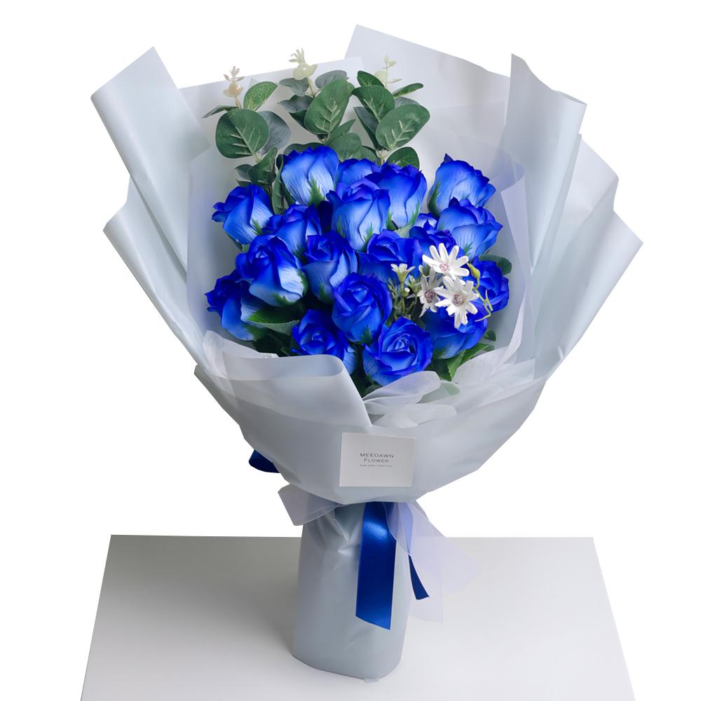 Soap Rose Flower Bouquet (Blue Rose)
