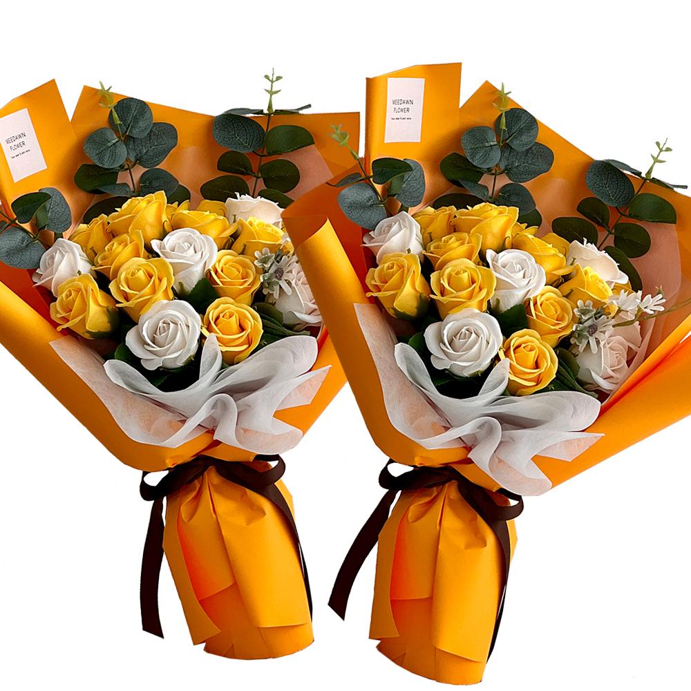 Soap Rose Flower Bouquet (Yellow)