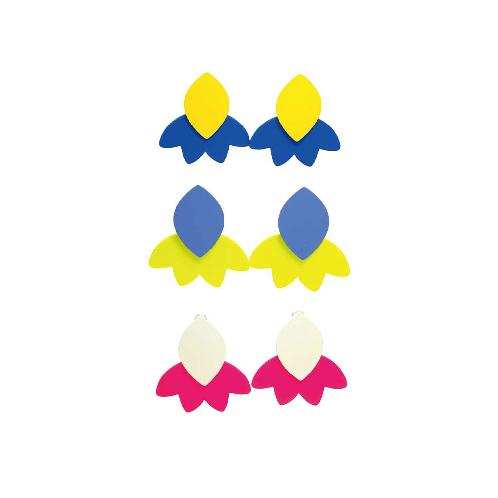 Leaf Earrings | material, brass, cubic, zirconia, epoxy resin, Silver, earrings, necklaces, rings, accessories