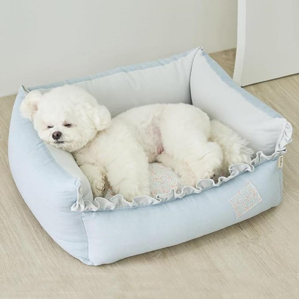 MOONGMING Bumper Cushion for Pets, Cotton Linen, Safety Test Completed, Comfortable Cushion for Dogs