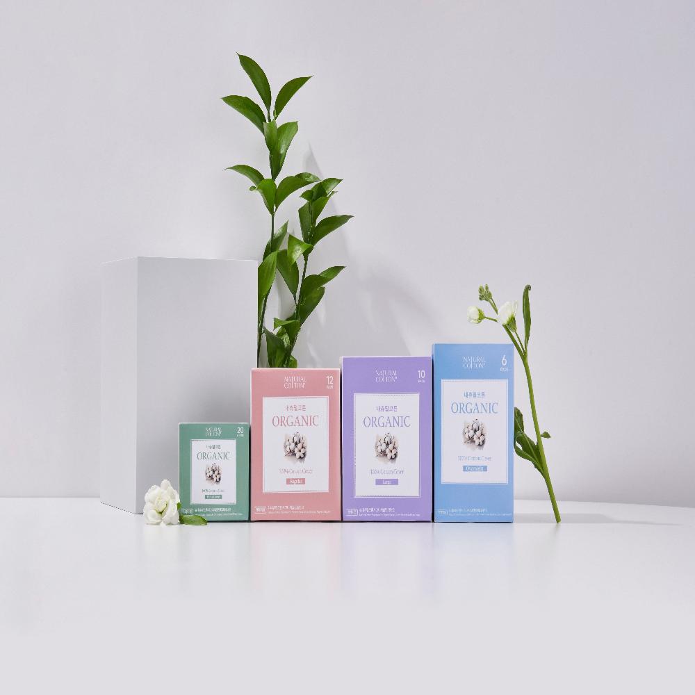 Natural Cotton Signature Organic Cotton Cover Slim Sanitary Pads (Regular, 12 Count)