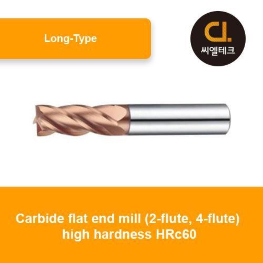 Carbide Flat End Mill (2-flute, 4-flute) High Hardness HRC60(Long-Type)