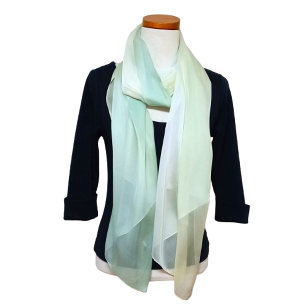 Ombre   lightgreen   silk   scarf