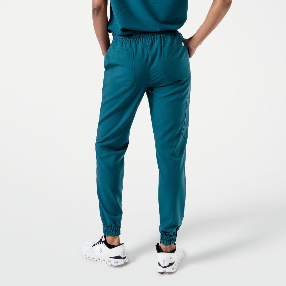 Women's-StrechFit-Jogger-Scrub-Pants-Ocean-Teal